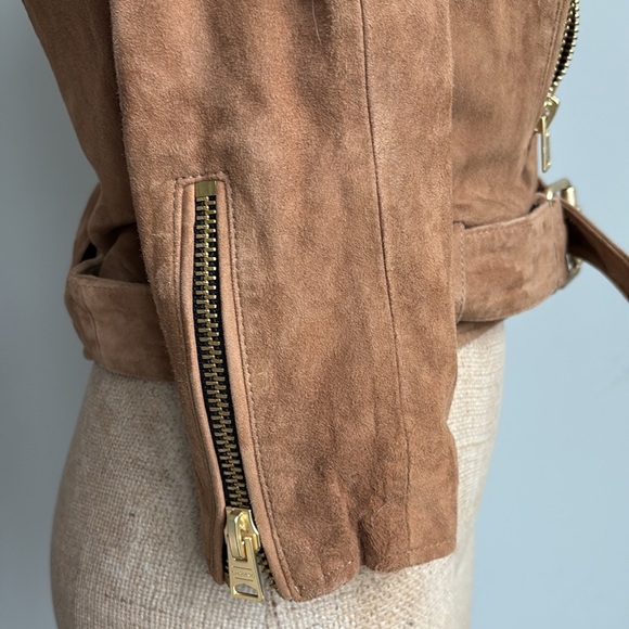 All Saints Suede Balfern Biker Moto Jacket Size 00 - Picture 12 of 13